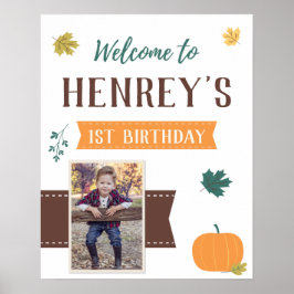 Poster Fall Pumpkins & Sai Foto Sinal de Boas-vindas de A
