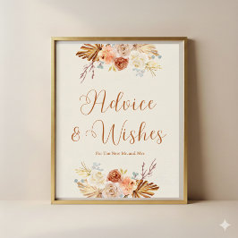 Poster Fall Rustic Advice and Wishes For Newlyweds