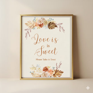 Poster Fall Rustic Terracotta Love is Sweet Take a Treat