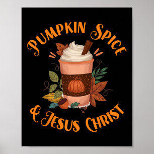 Poster Fall Season Cute Pumpkin Spice E Jesus Cristo