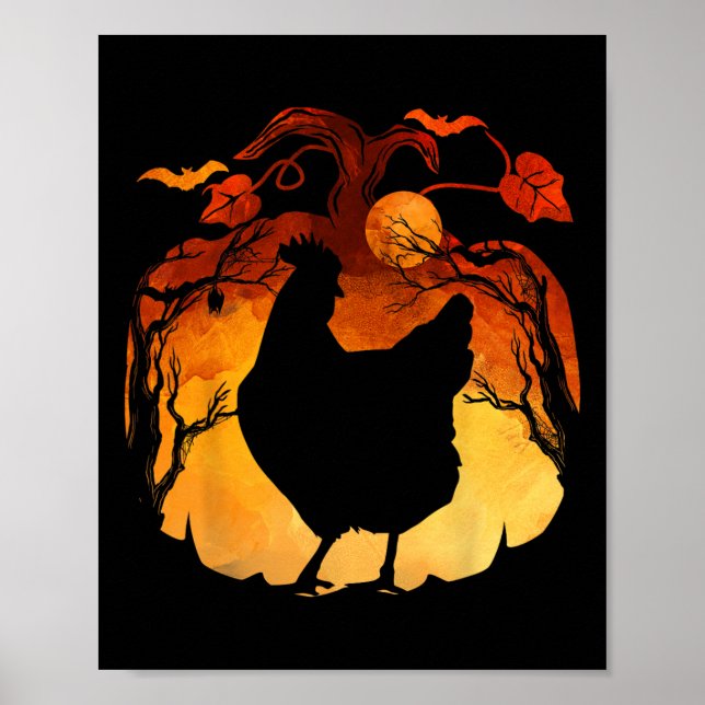Poster Fall Season Halloween Chicken (Frente)