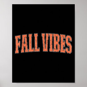 Poster Fall Vibes Pumpkin Season Ação de Graças Autumn Le