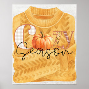 Poster Fall Wall Decor Cozy Season