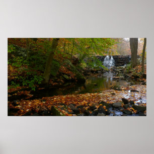 Poster Fall Waterfall e Creek Pennsylvania Nature Photo