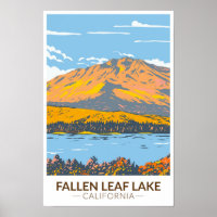Fallen Leaf Lake California em Fall Vintage
