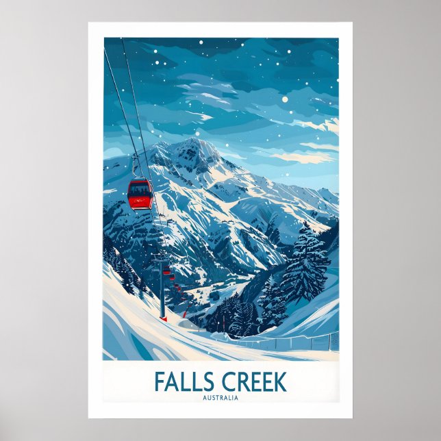 Poster Falls Creek Ski Print - Australia 1 (Frente)