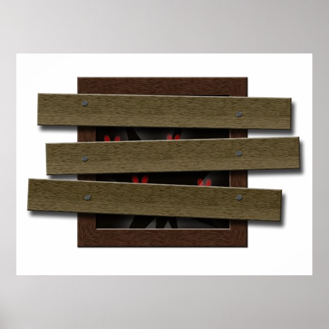 Pôster Falso Embarcado Na Janela Halloween Casa Assombrad (Frente)