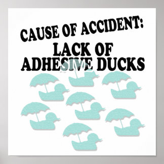 Poster Falta de Humor com Patos Adesivos