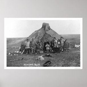 Pôster Família 1906 do iglu & do esquimó