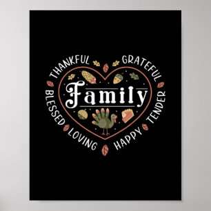 Poster Família Abençoada Grata Ação de Graças 3
