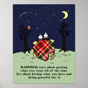 Poster Família amarela de Labrador e céu estrelado