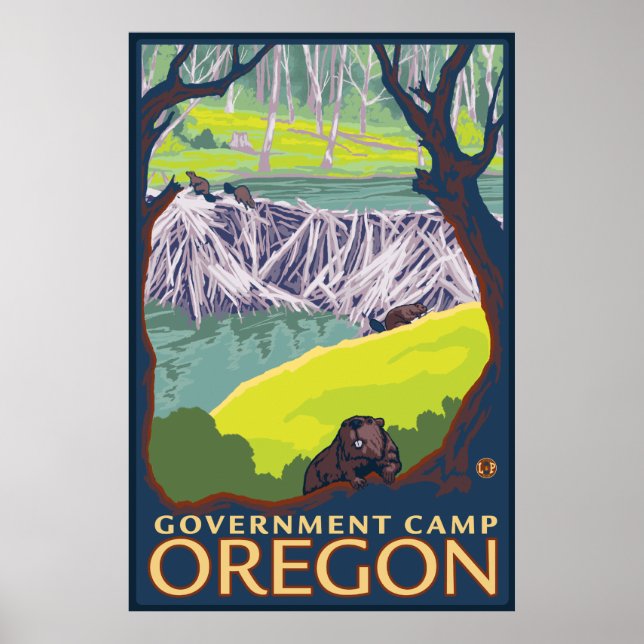 Poster Família Beaver - Campo de Governo, Oregon (Frente)