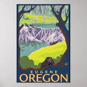 Pôster Família Beaver - Eugene, Oregon