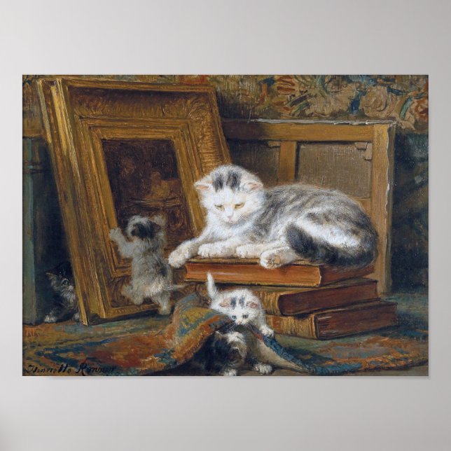 Poster Família Cat, Henriette Ronner-Knip (Frente)