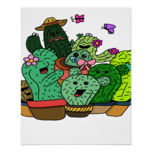 Pôster família de cactos