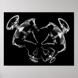 Poster Família de esqueleto de raios X estendida B&W