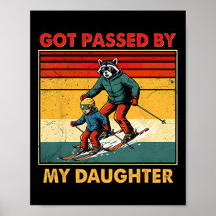 Poster Família de Esqui Retro Foi Pedalada Por Minha Filh