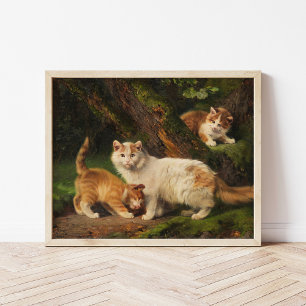 Poster Família de Gatos Brincando Julius Adam, o Jovem