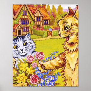 Poster Família De Gatos No Jardim Louis Wain