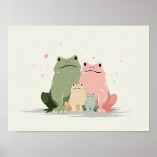 Poster Família de Rãs – Arte Animal Caprichosa e Fofa