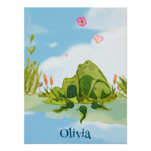 Pôster Família de Sapos Adoráveis