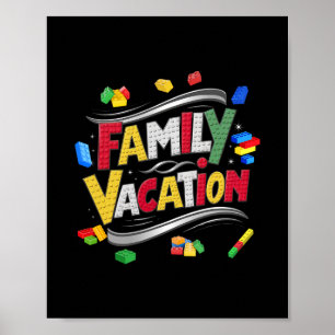 Poster Família de Tijolos de Construção Férias Correspond