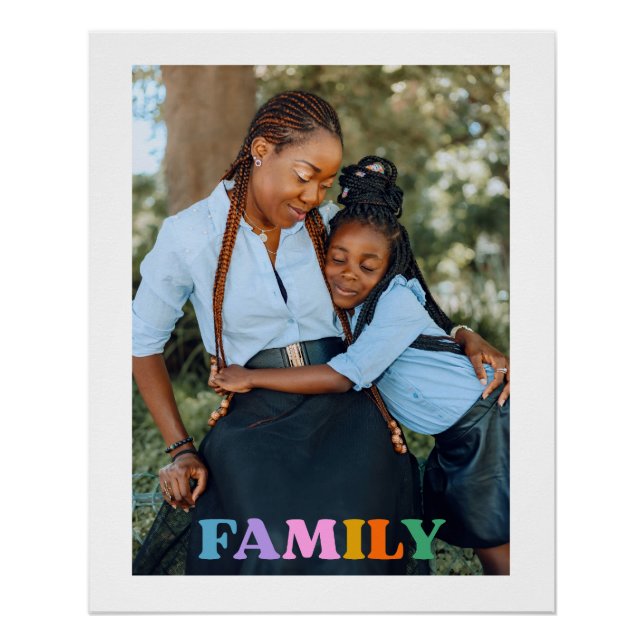 Pôster Família de tipografia de foto moderna simples (Frente)