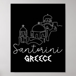 Poster Família de Verão de Destino da Grécia de Santorini