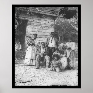 Poster Família do afro-americano na plantação 1862 de