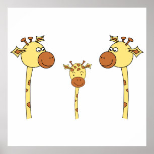 Pôster Família dos girafas. Desenhos animados