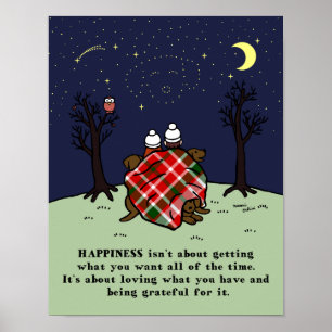 Pôster Família e Céu Estrelado de Três Labradores de Choc