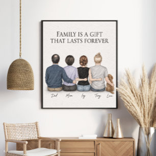 Poster Família É um Presente que Dura para Sempre Perso