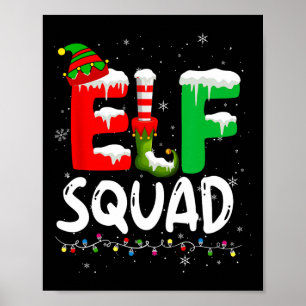 Poster Família Elf Coincidência de Natal Pijama Xmas Squ