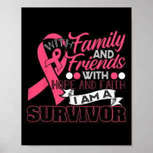 Poster Família Esperança Fé Eu Sou Um Sobrevivente Cancer