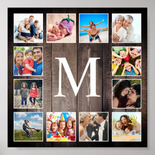 Poster Família Farmhouse Rustic Farmhouse de Colagem de