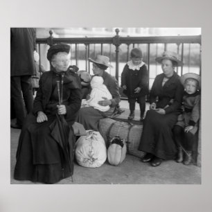 Pôster Família holandesa no Ellis Island, 1900s