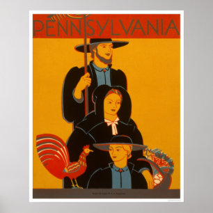 Poster Família Lancaster de Amish WPA 1937
