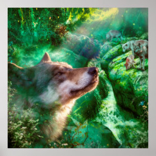 Poster Família Lobo LIVRE PARA VIVER NOSSAS VIDAS