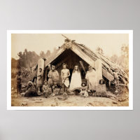 Família Maori, Nova Zelândia, c.1880s (albumen imp