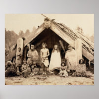 Família Maori, Nova Zelândia, c.1880s (albumen imp