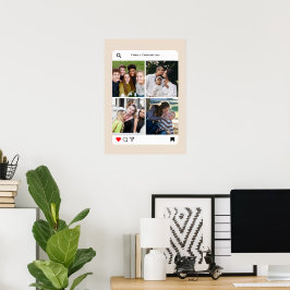Poster Família moderna 4 fotos estilo instagram simples