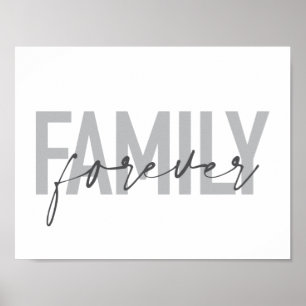 Poster Família moderna, simples, legal de tipografia para