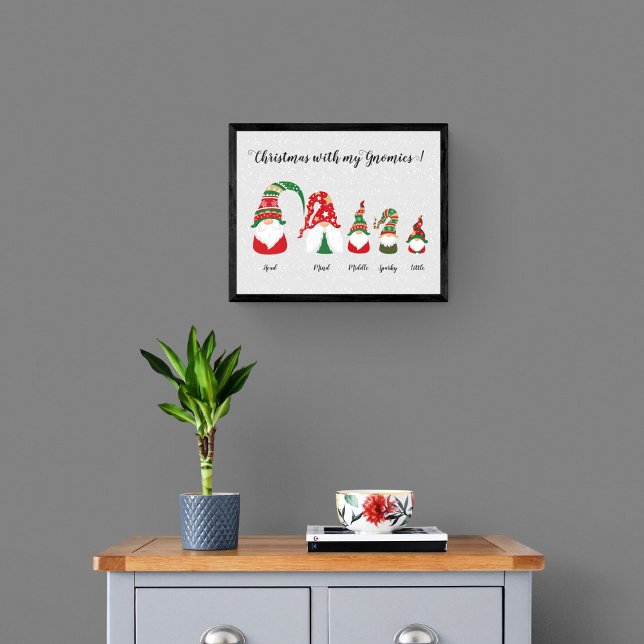 Poster Família Natal Nórdico Gnomo Gonk (Cute Nordic gnome family for Christmas holiday! )