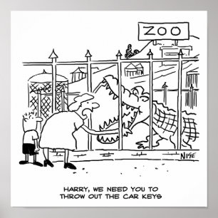 Poster Família no Zoo. Pai Engolido pelo Alligator