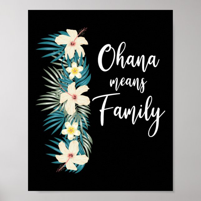 Poster Família Ohana Férias Flor Havaiana  (Frente)