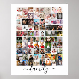 Poster Família Personalizada de Colagem de Fotos 80