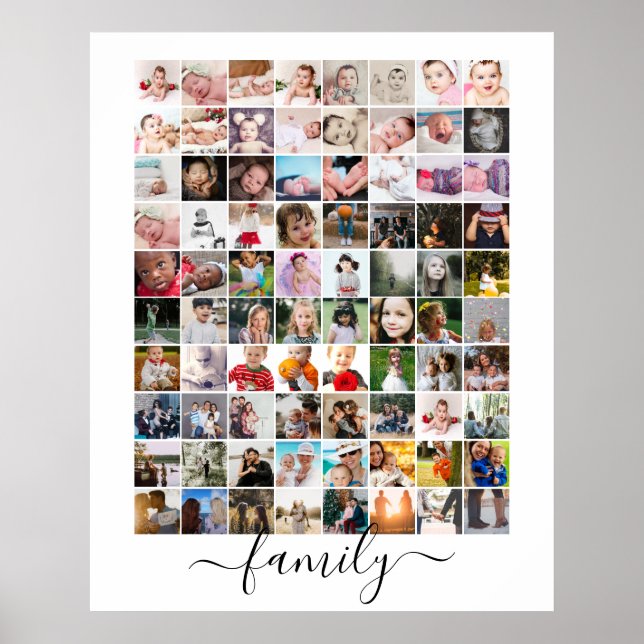 Poster Família Personalizada de Colagem de Fotos 80 (Frente)