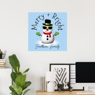 Poster Família Personalizada legal de Natal Bright Feliz 