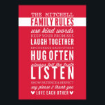 Poster FAMÍLIA PERSONALIZADA REGRA A tipografia moderna v<br><div class="desc">Vestir as paredes na sua sala com este texto positivo de afirmação - um gentil lembrete para uma família feliz com estas lindas REGRAS FAMILIARES. Parece absolutamente FABULOSO num quadro! A configuração como modelo é fácil personalizar com seu próprio texto - torná-lo seu!Basta pressionar o botão "Personalizar" e adicionar/alterar o...</div>