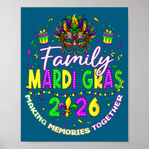 Poster Família Viagem Mardi Gras 2026 Orleans Engraçado C